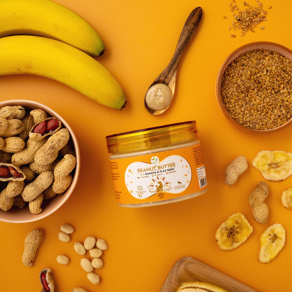 Pawfect Peanut Butter for Dogs: Banana & Flaxseeds