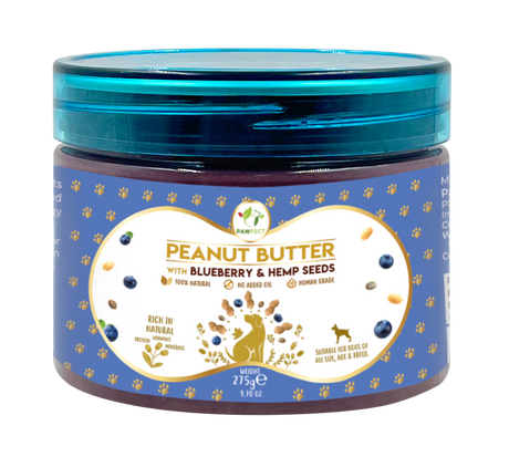 Pawfect Peanut Butter for Dogs: Blueberry & Hempseeds
