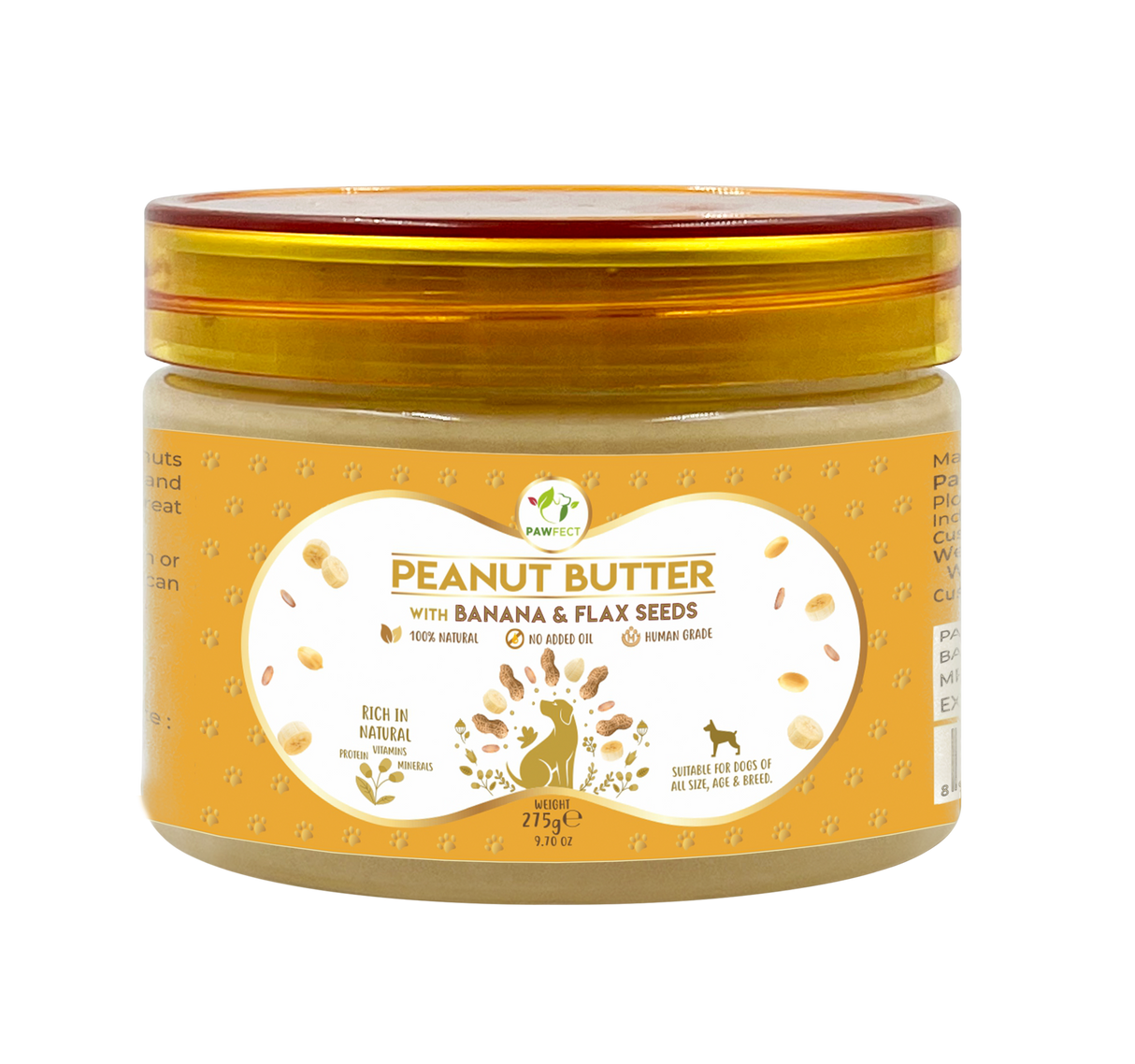 Pawfect Peanut Butter for Dogs: Banana & Flaxseeds