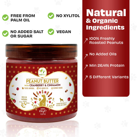 Pawfect Peanut Butter for Dogs: Cranberry & Cinnamon
