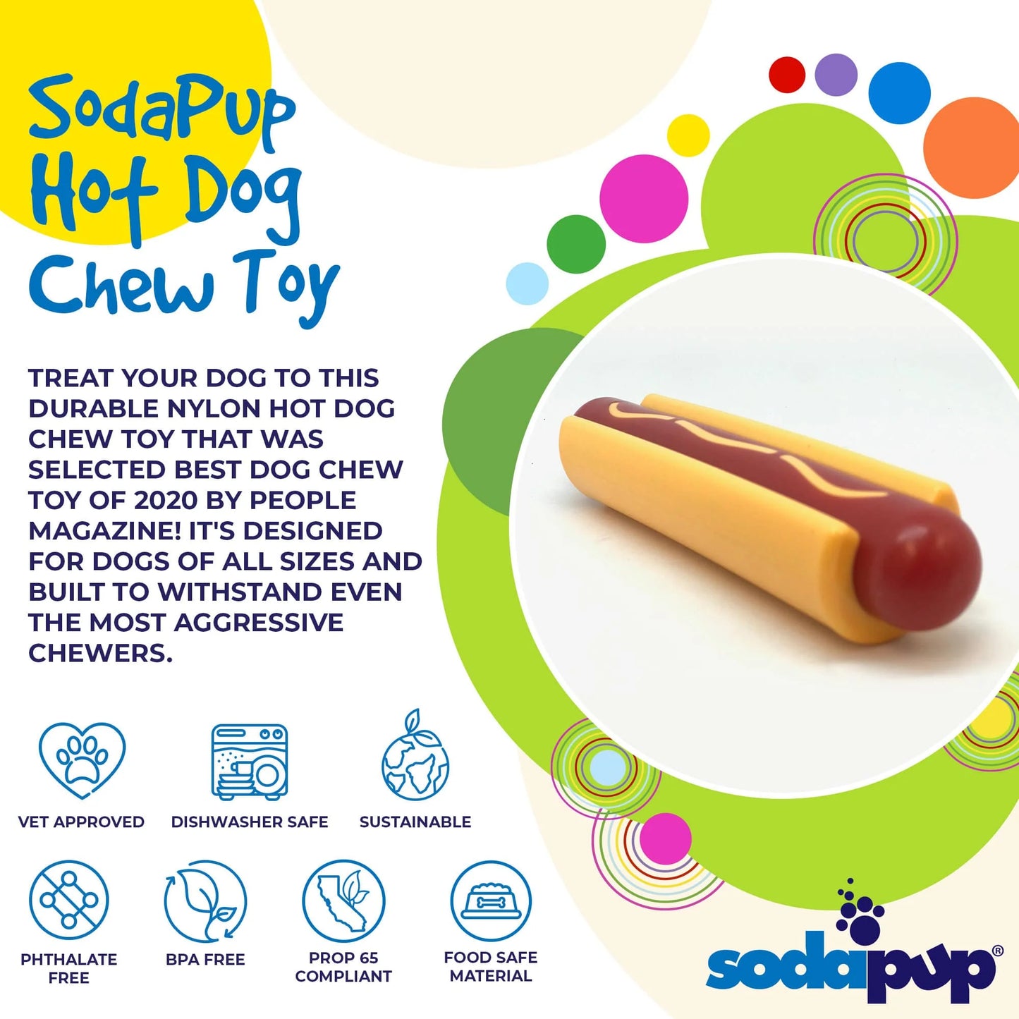 SodaPup Hot Dog Dog Chew