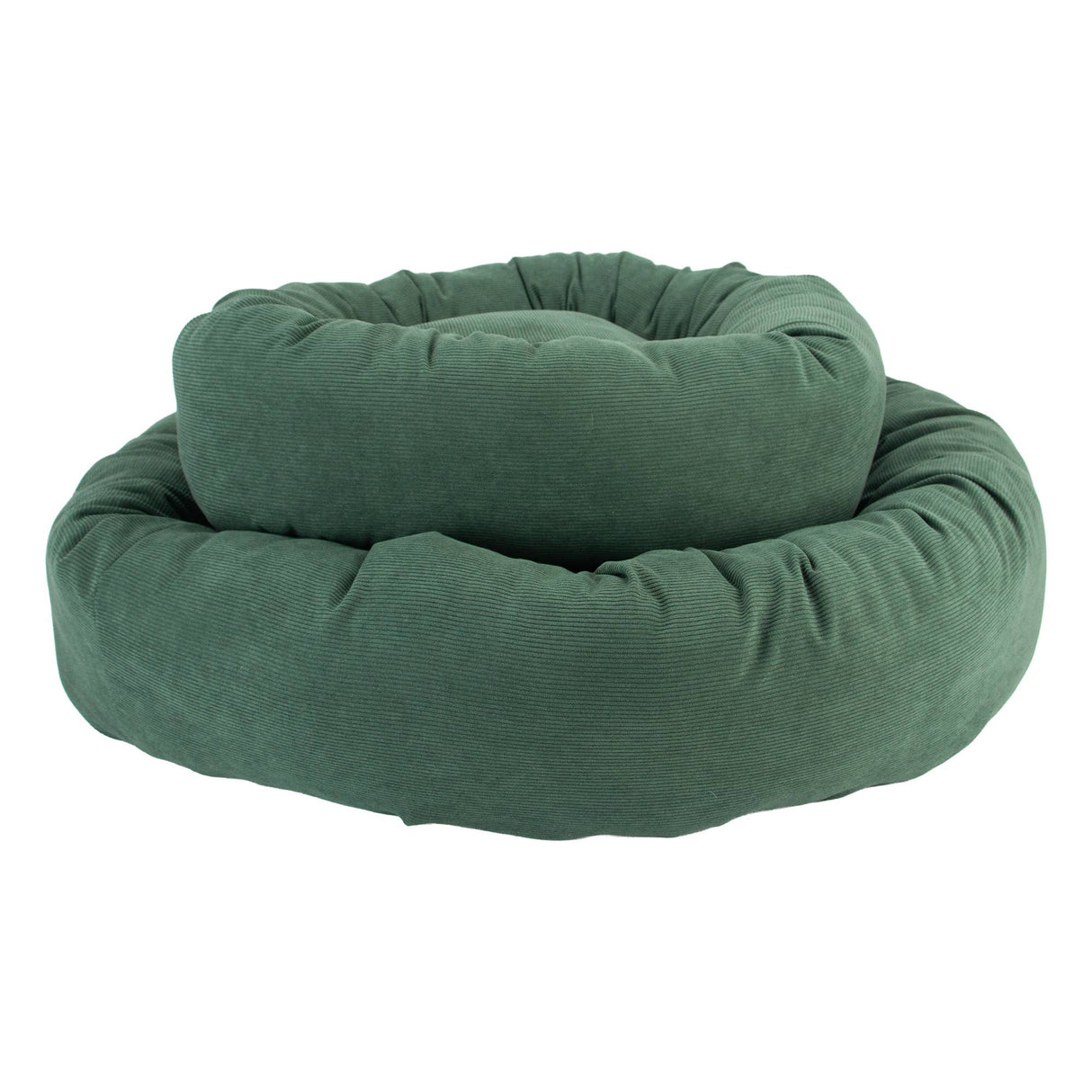 Sleepy Paws Luxury Corduroy Donut Dog Bed - Forest Green