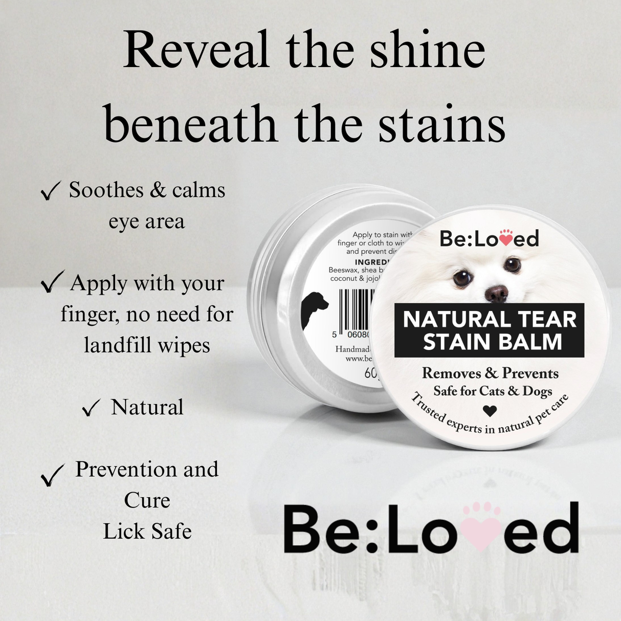 BeLoved Be:Clear - Cat & Dog Tear Stain Balm, 60g.