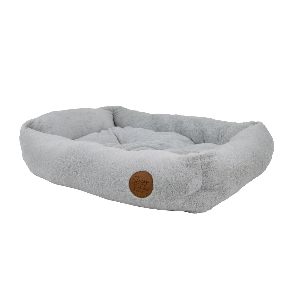 Sleepy Paws Classic Square Pet Bed Light Grey