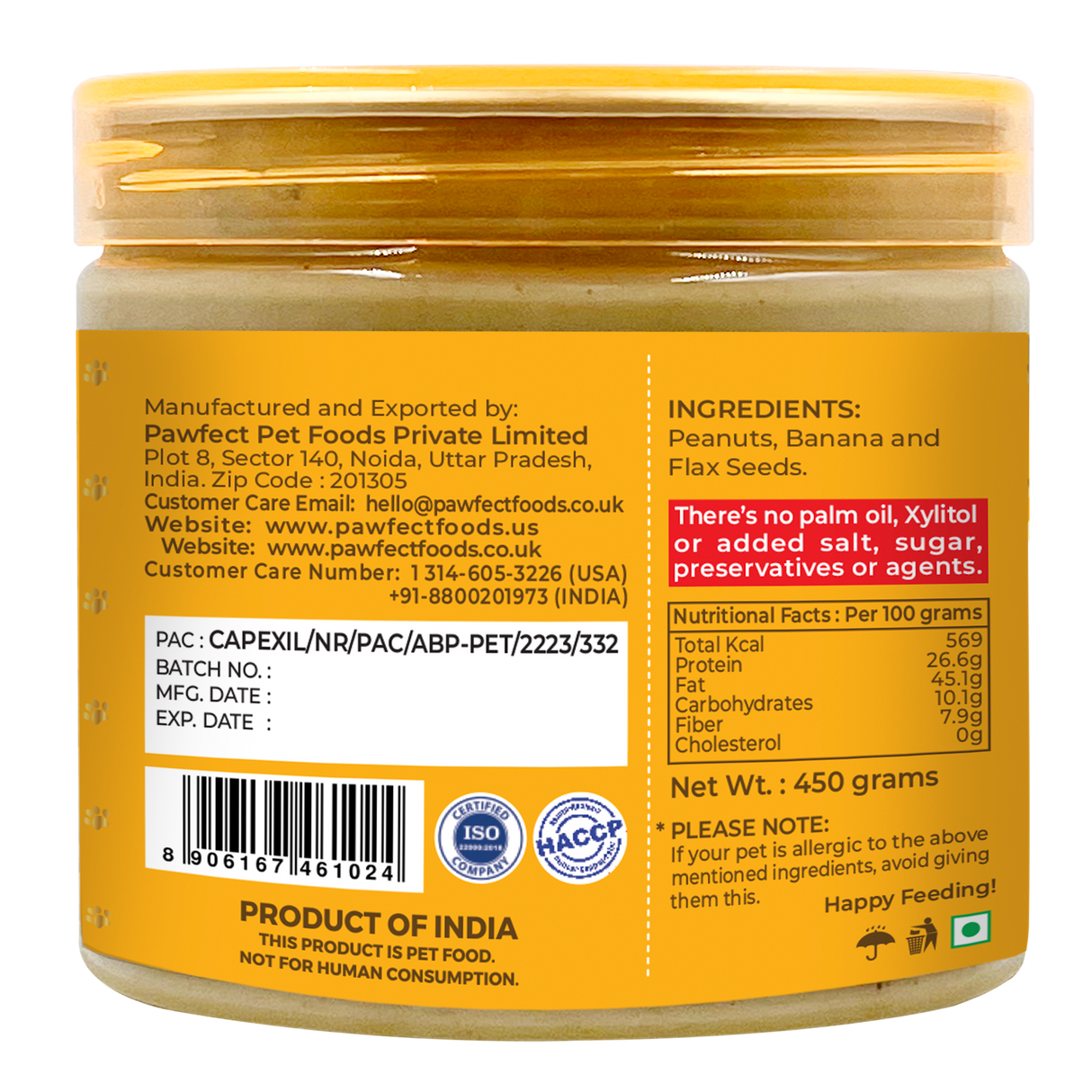 Pawfect Peanut Butter for Dogs: Banana & Flaxseeds