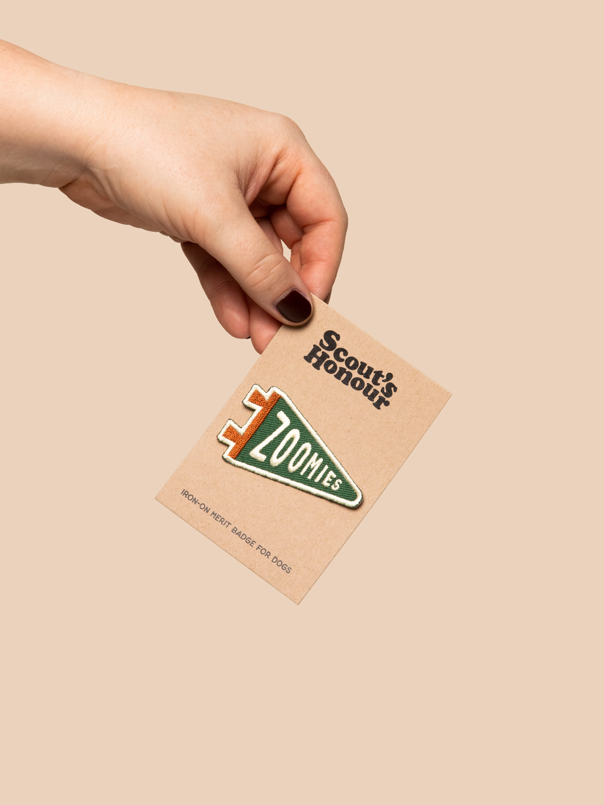 Scout's Honour Zoomies iron-on patch for dogs