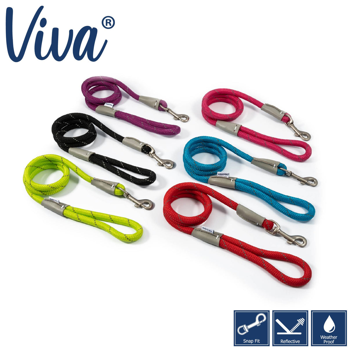 Ancol Viva Rope Snap Lead 107cm x 1cm