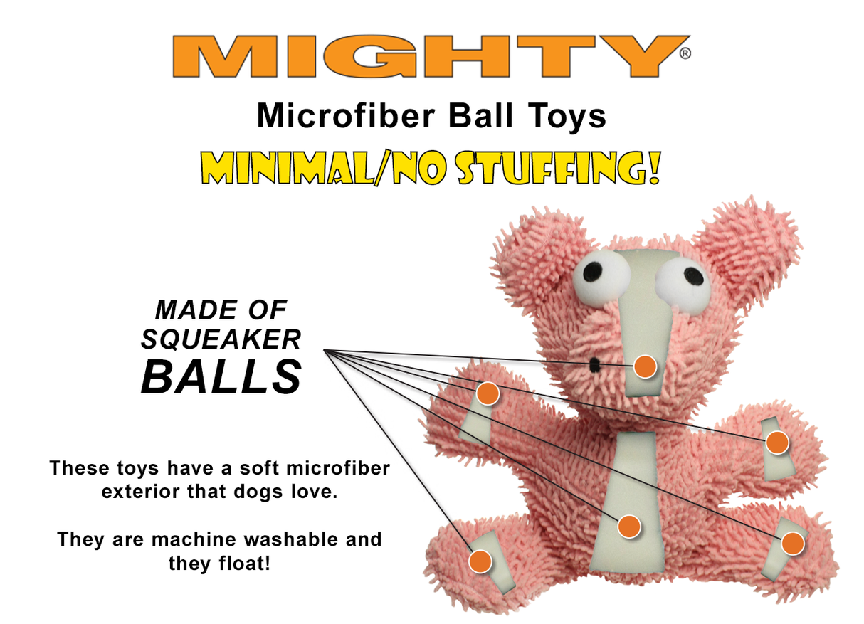Mighty Microfiber Ball Med Lobster, Durable, Squeaky Dog Toy