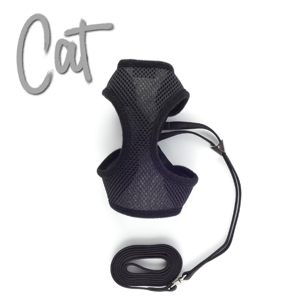 Ancol Soft Mesh Cat Harness & Lead - Black