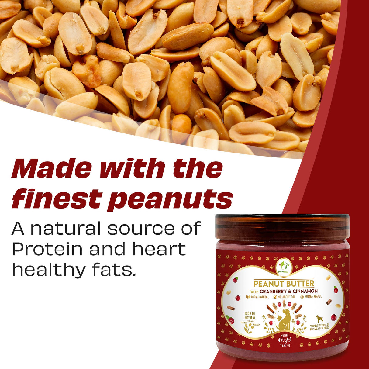 Pawfect Peanut Butter for Dogs: Cranberry & Cinnamon