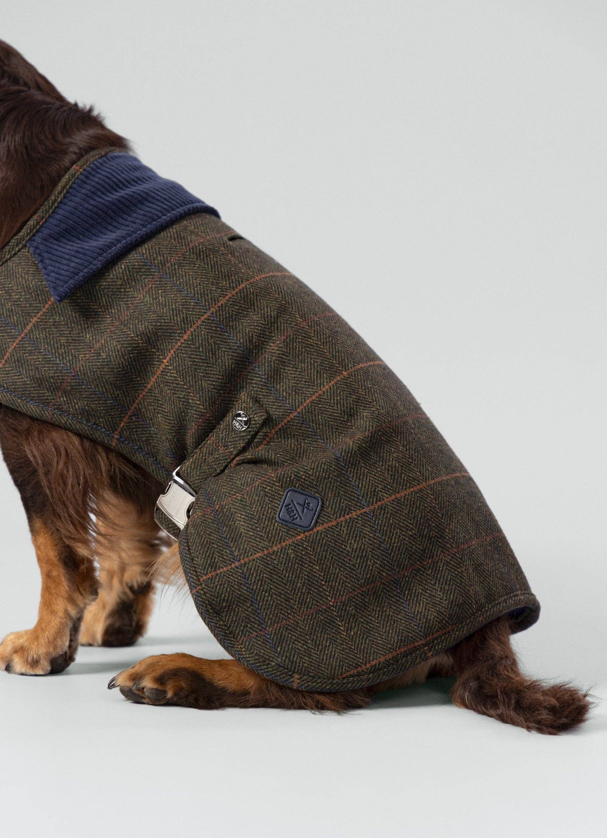 Hackett x Hugo Hudson Dark Green Checked Tweed Dog Jacket