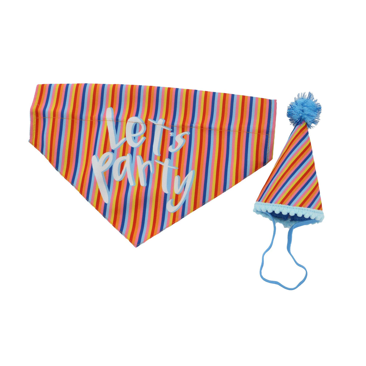 Ancol Pawty Time Striped Hat & Bandana Set ( M/L)