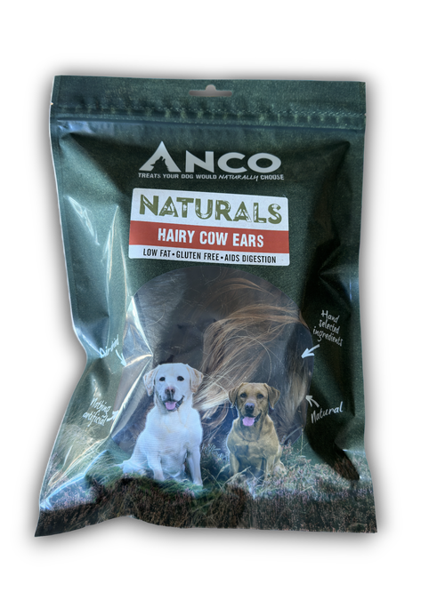 Anco Naturals Hairy Cow Ears 3pk