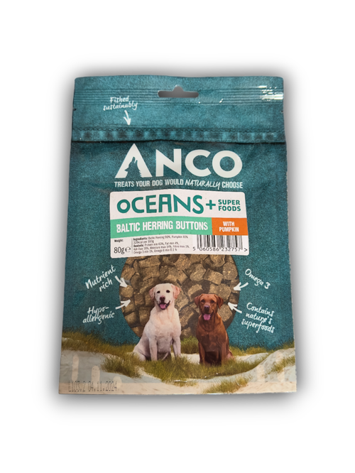 Anco Oceans+ Baltic Herring Buttons with Pumpkin 80g