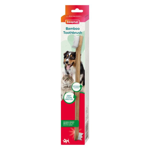 Beaphar Double Ended Bamboo Toothbrush for Cats and Dogs