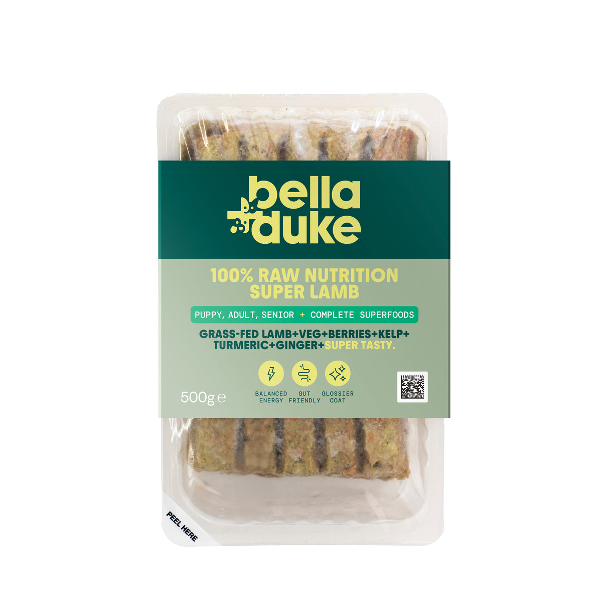 Bella and Duke Complete Raw Dog Food Superfood Enriched Super Lamb 500g