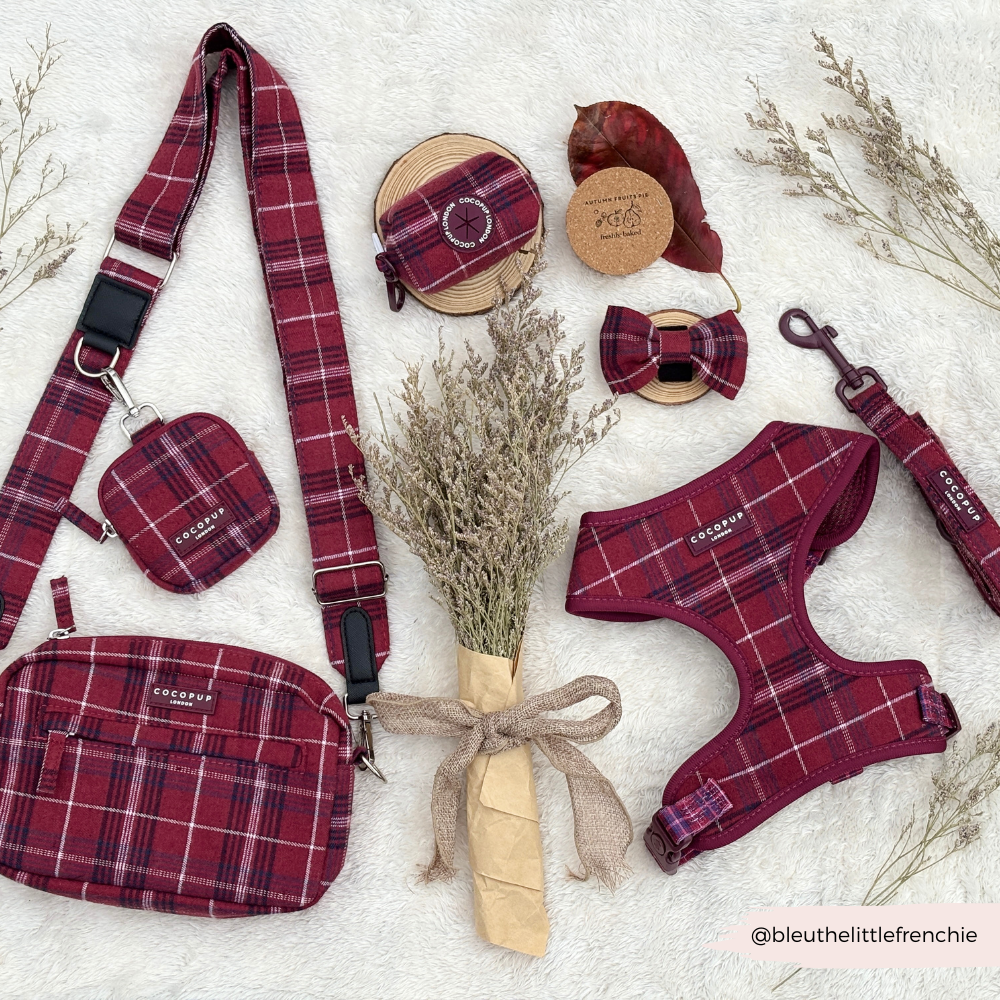 Cocopup Mulberry Plaid Adjustable Neck Harness