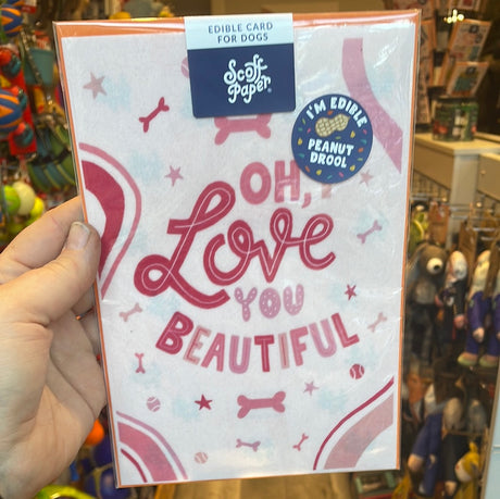 Scoff Paper Edible Card For Dogs Love You Beautiful - Peanut - BBE 10/2023