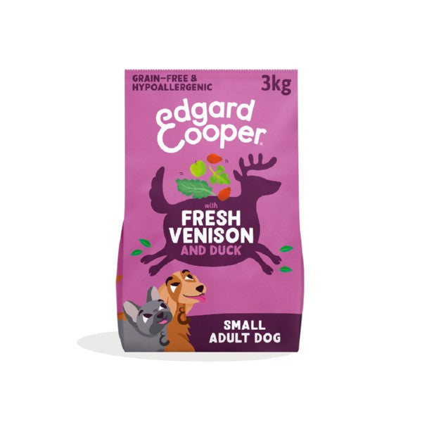Edgard & Cooper Grain Free Adult Dry Dog Vension & Duck Small Kibble 3kg