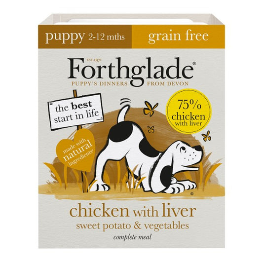 Forthglade Complete Puppy Chicken with Liver & Vegetables Grain Free Wet Dog Food 395g