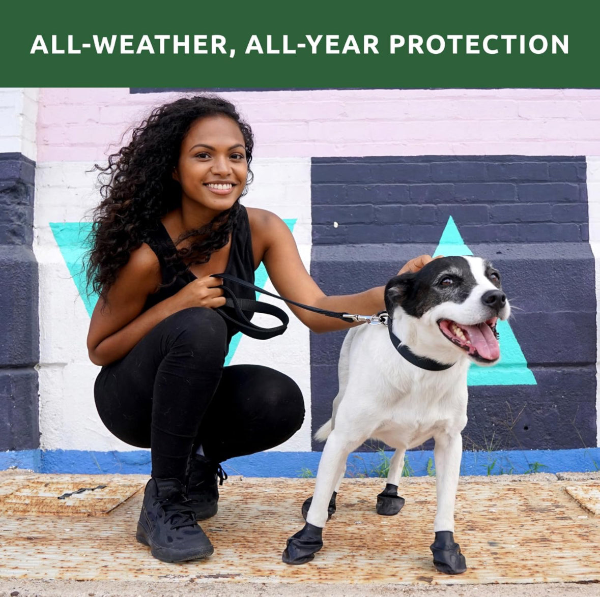 Paws Rubber Dog Boots Black