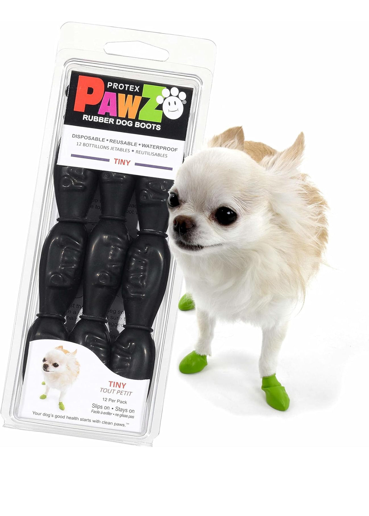 Paws Rubber Dog Boots Black
