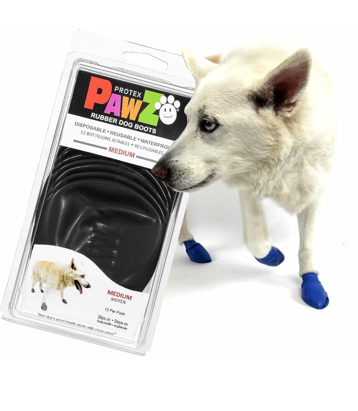 Paws Rubber Dog Boots Black