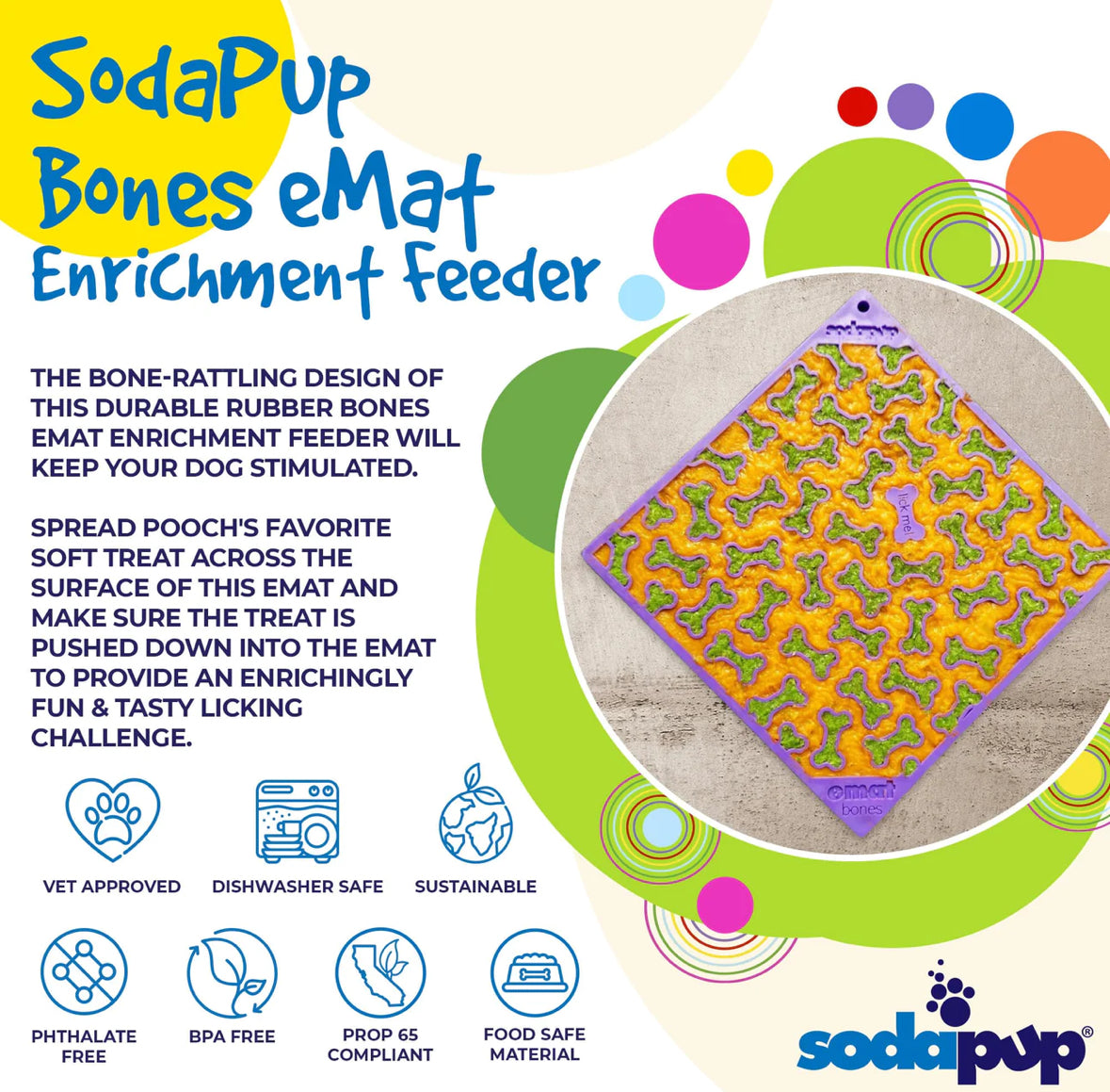 SodaPup Lick Mat Bones Red