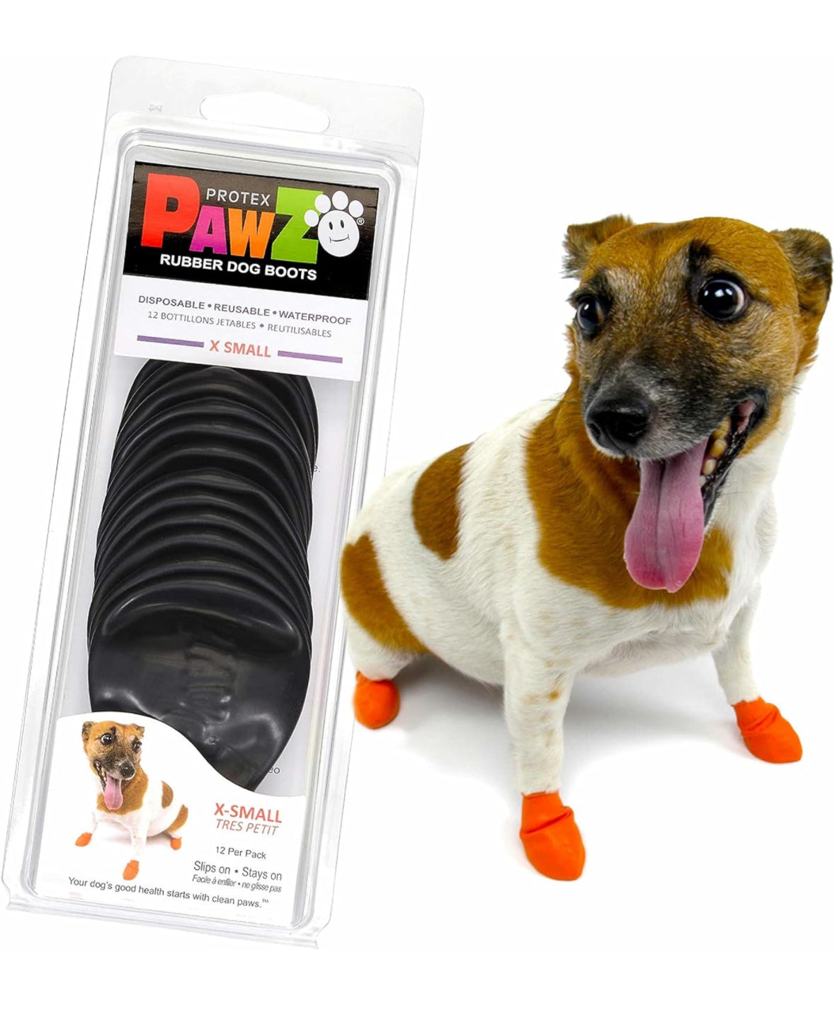 Paws Rubber Dog Boots Black