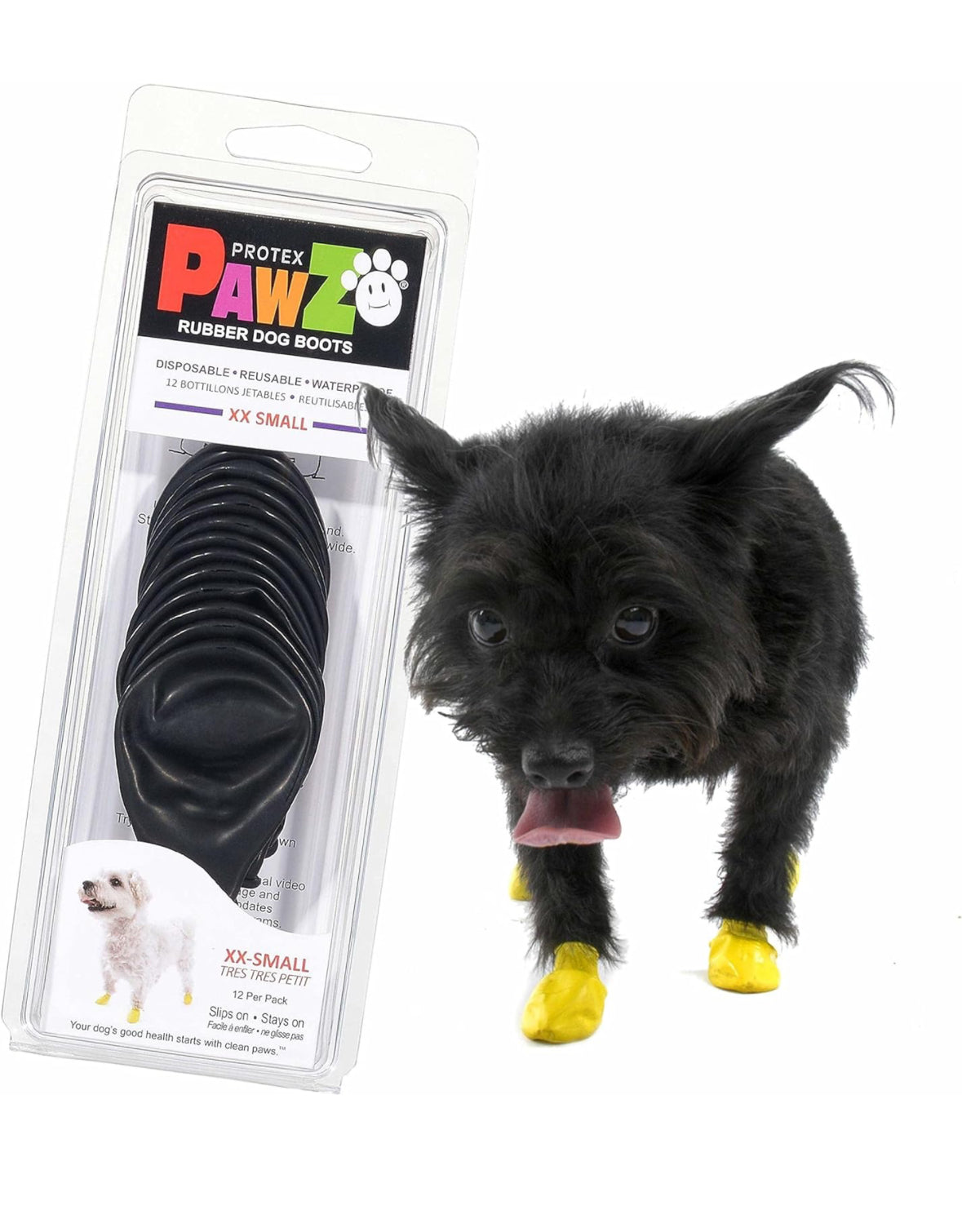 Paws Rubber Dog Boots Black