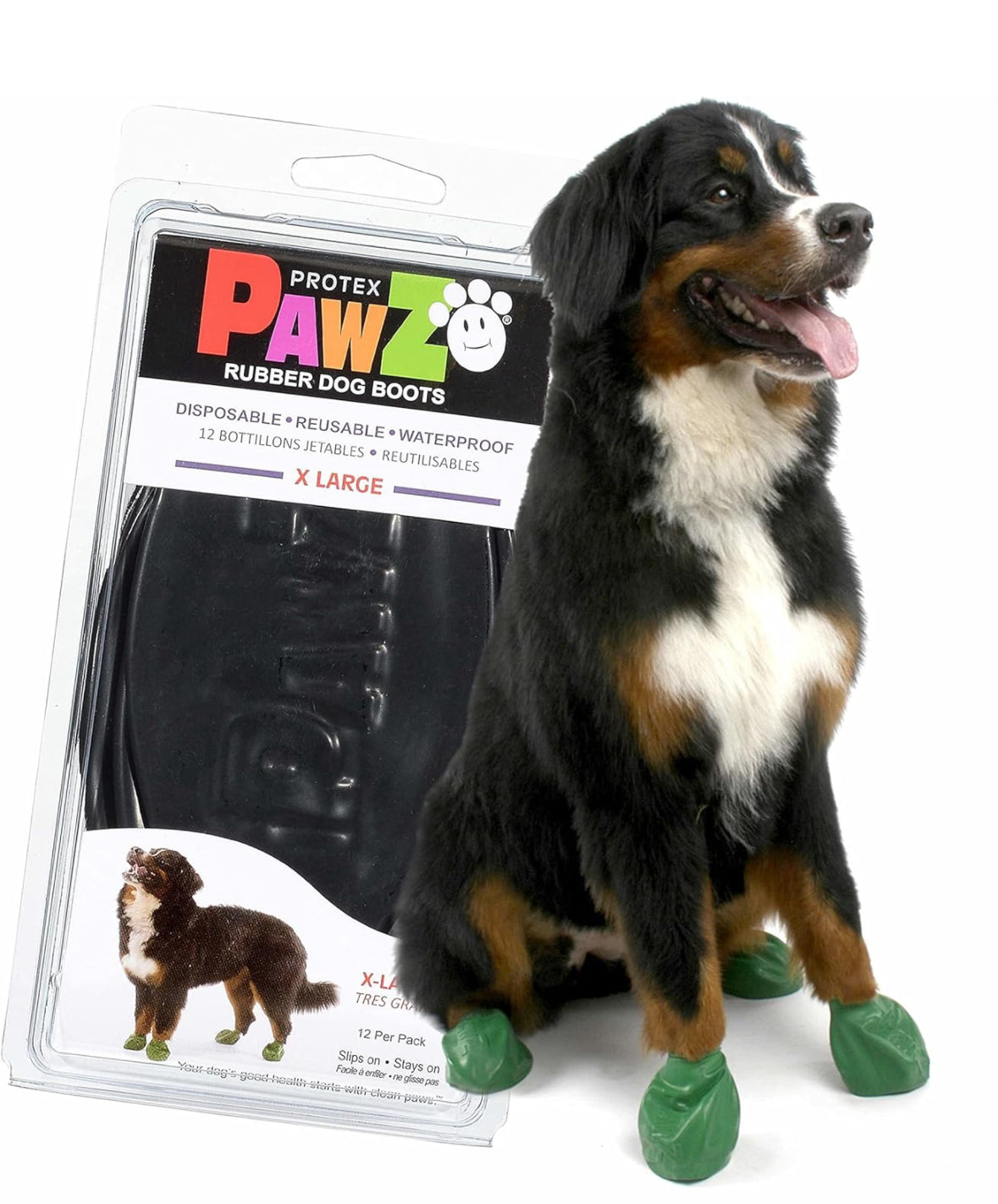 Paws Rubber Dog Boots Black