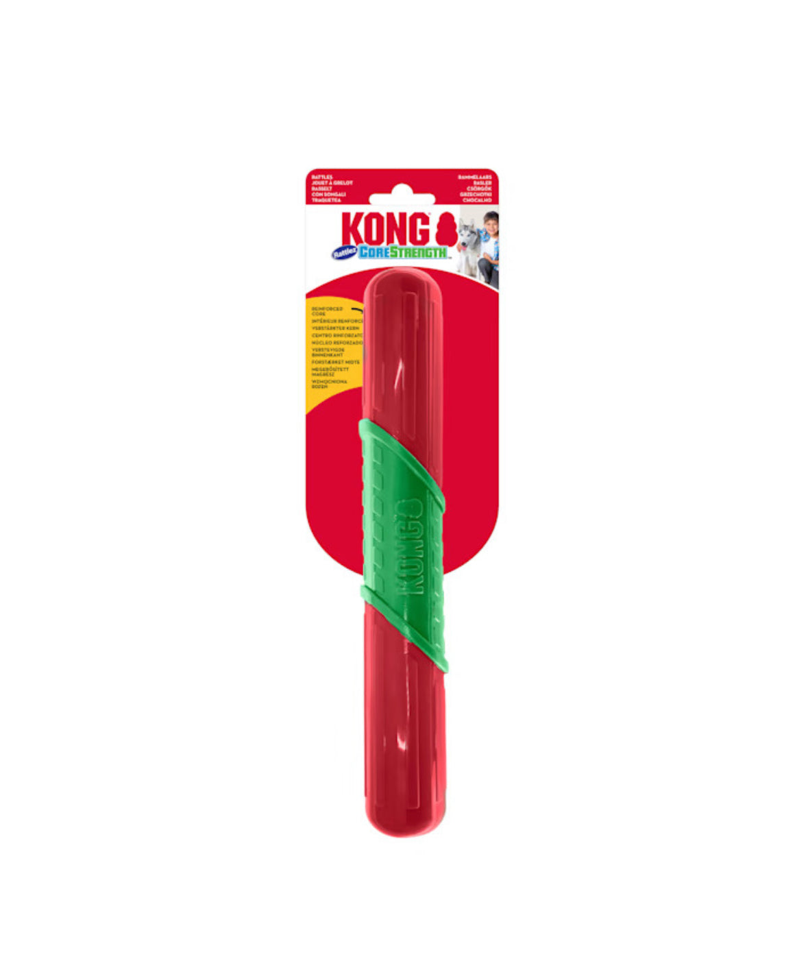 KONG CoreStrength Rattlez Dog Fetch Stick Christmas