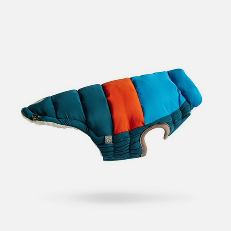 GF Pet Elasto-Fit Colour Block Puffer Dark Teal