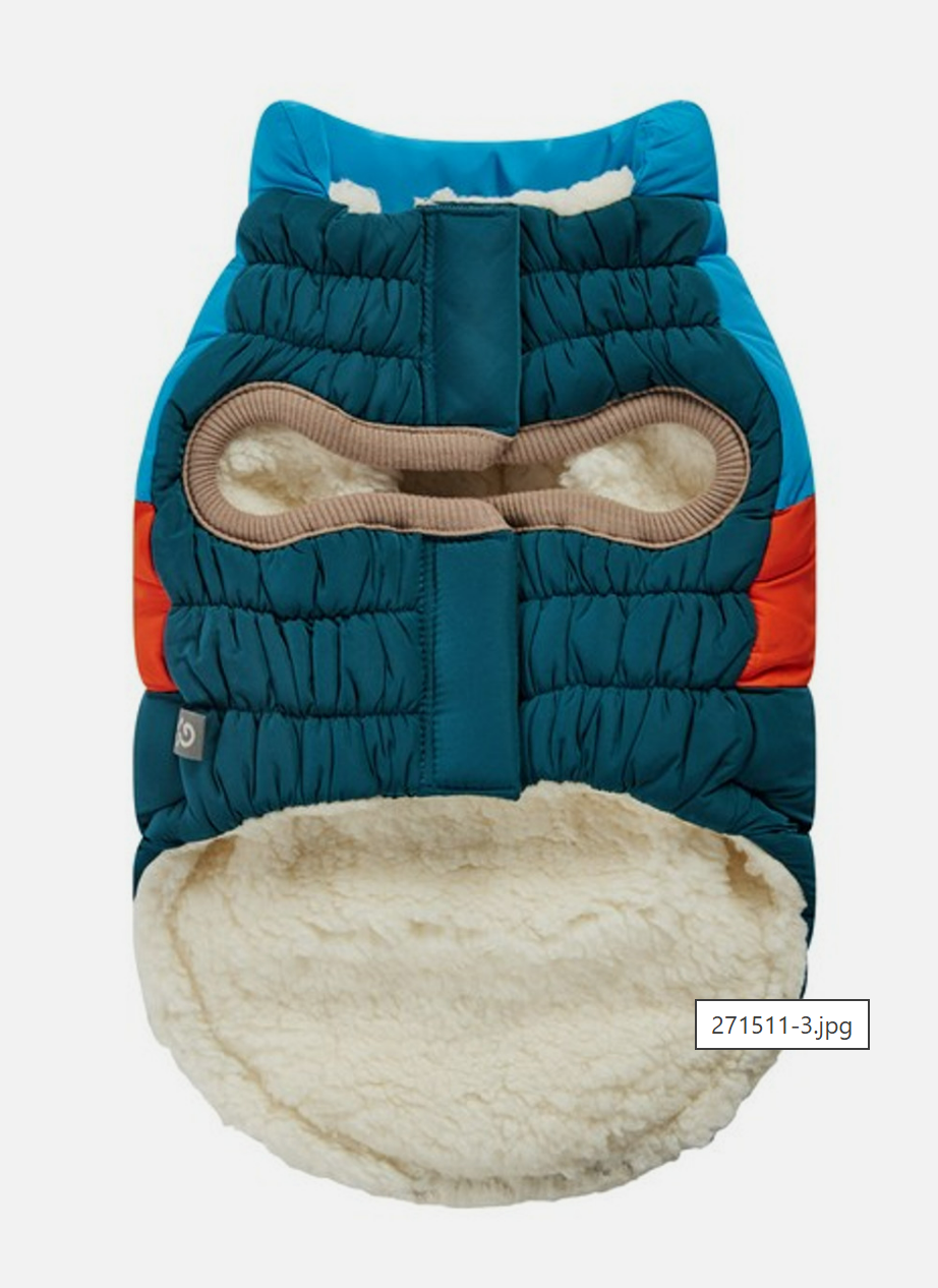 GF Pet Elasto-Fit Colour Block Puffer Dark Teal