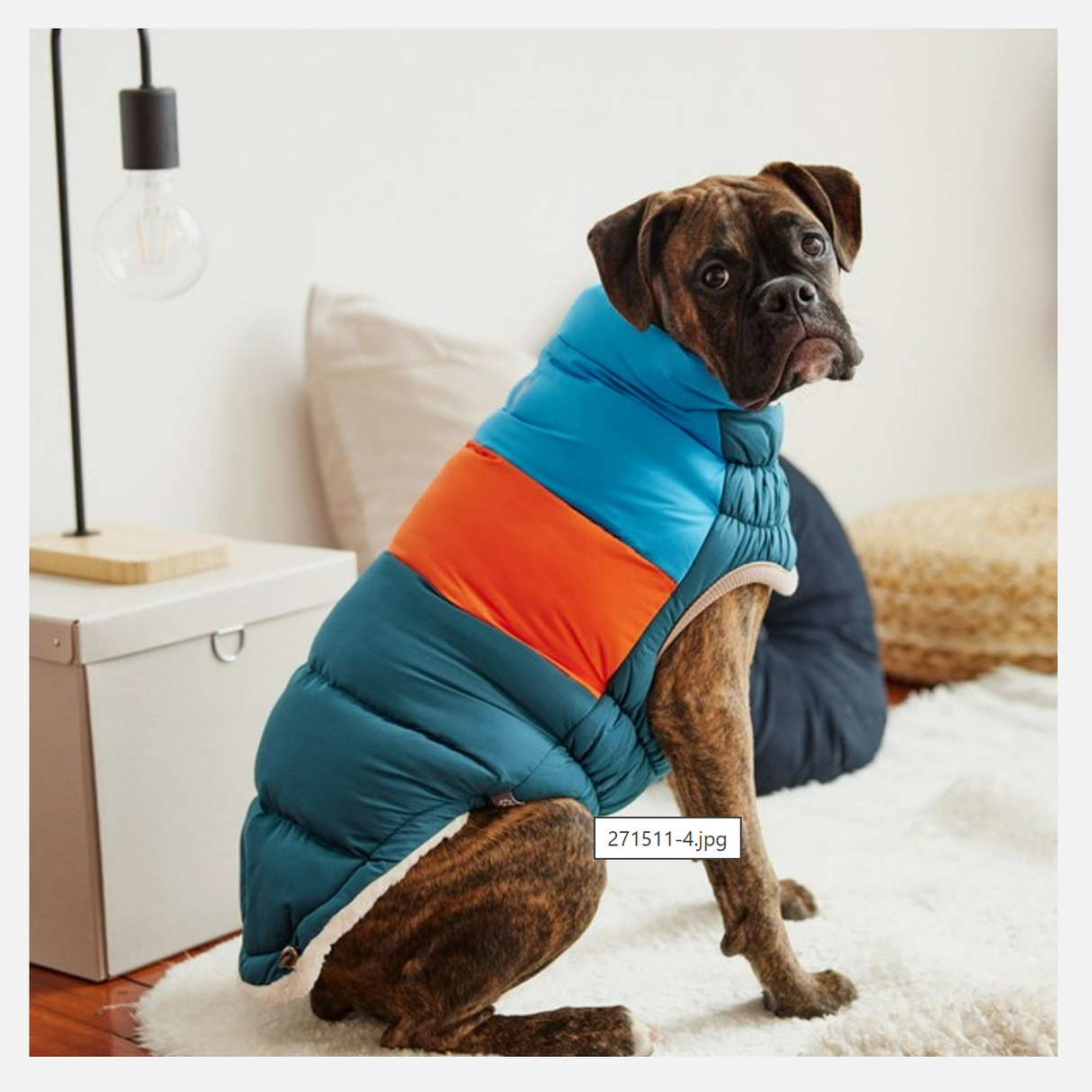 GF Pet Elasto-Fit Colour Block Puffer Dark Teal