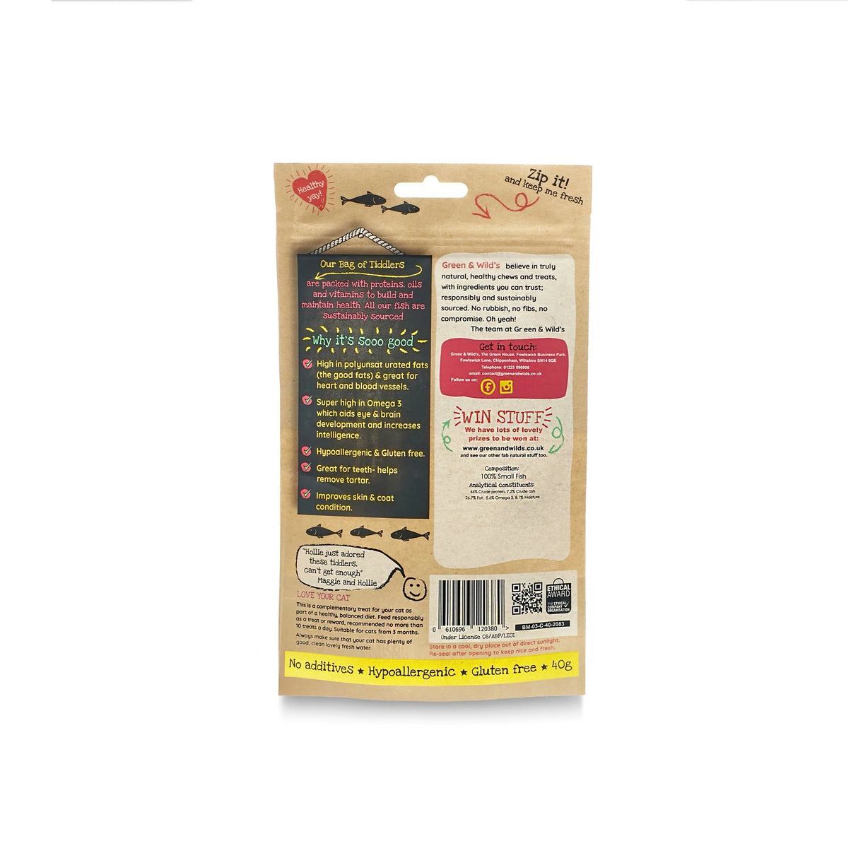 Green&Wilds Bag of Tiddlers For Cats 40g