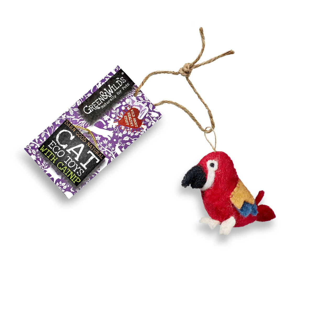 Green&Wilds Polly Parrot - Eco Cat toy with catnip