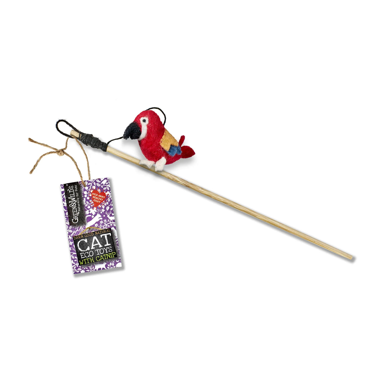 Green&Wilds Polly Parrot - Eco Teaser toy with catnip