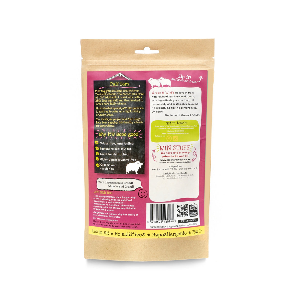 Green&Wilds Yakity Yak Puff Bars 75g