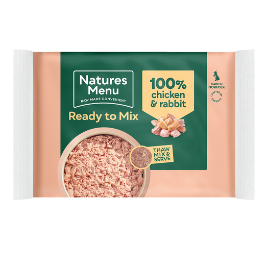 Natures Menu Frozen Mince Ready to mix 100% Chicken & Rabbit block - In Shop or Pickup only