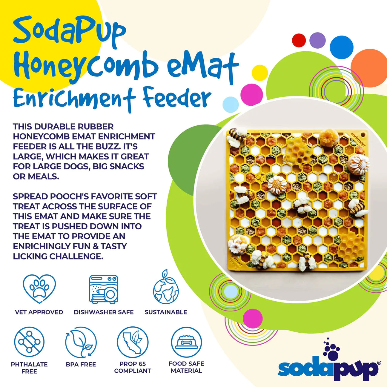 SodaPup Lick Mat - Honey Comb