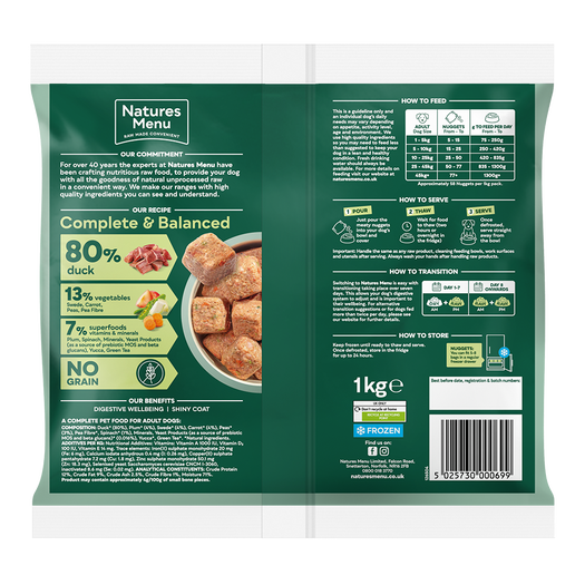 Natures Menu Frozen Country Hunter Duck&Chicken 1kg - In Shop or Pickup only