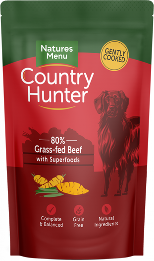 Natures Menu Country Hunter Grass Grazed Beef Pouch 150g