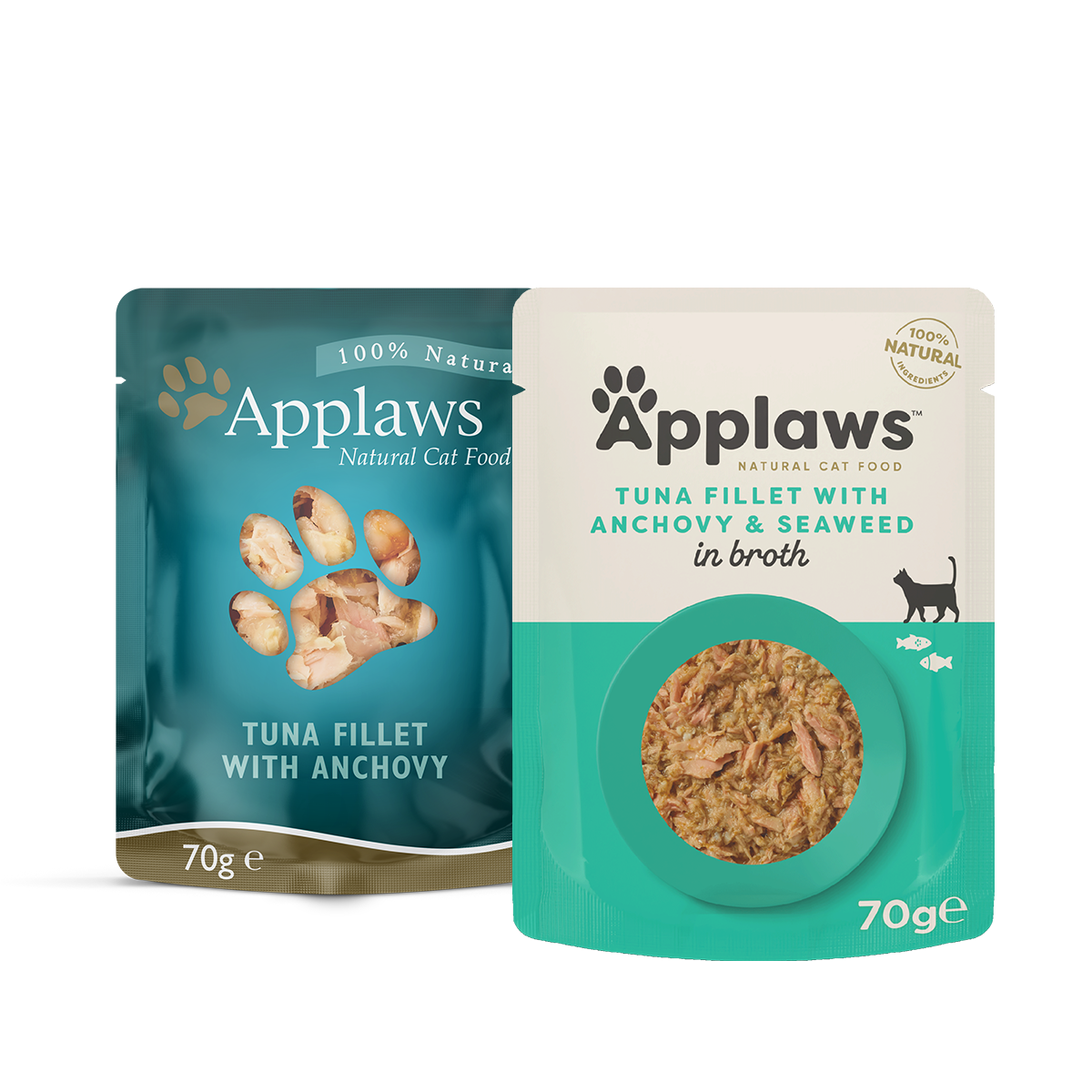 Applaws Cat Pouch Tuna Fillet and Whole Anchovy 70g