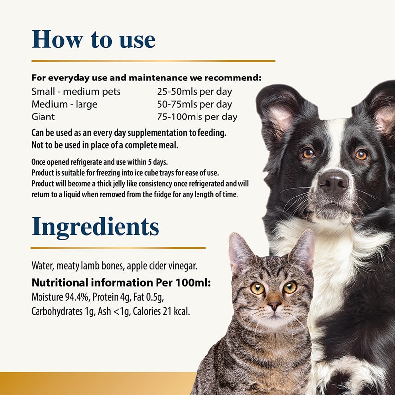 Karnlea Lamb Bone Broth for Dogs and Cats 500ml
