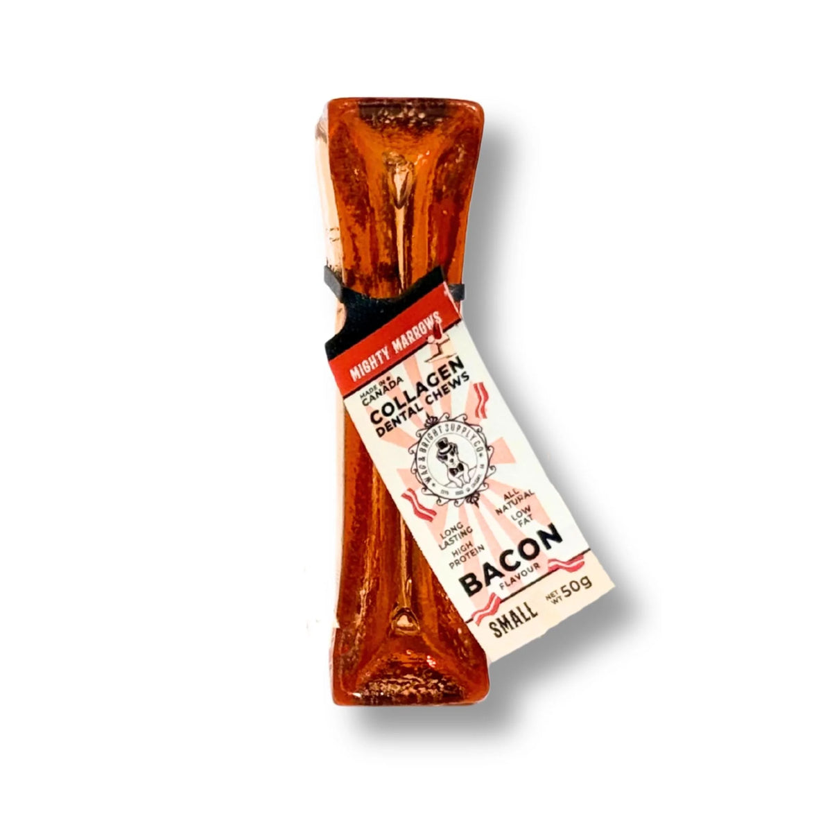 Mighty Marrows Bone Marrow Collagen Dog Dental Chew - Bacon Flavour