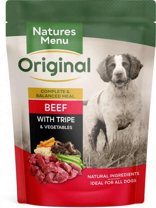 Natures Menu Complete Meal Beef With Tripe & Vegetables Adult Dog Food Pouch 300gr