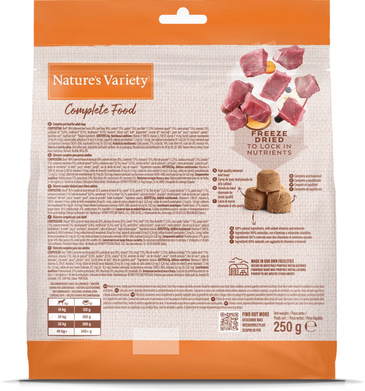 Natures Variety Freeze Dried Complete Food Beef 250g