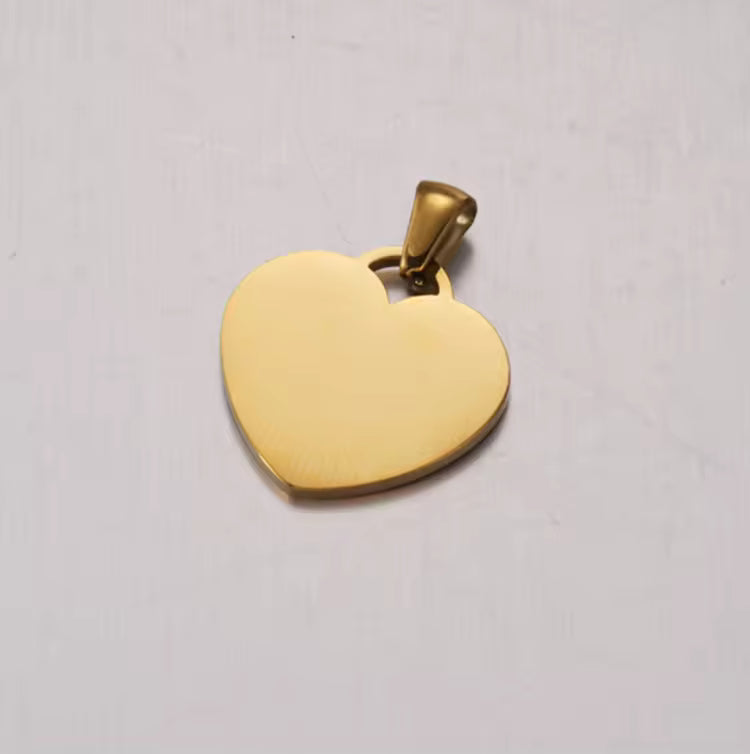 Stainless Steel Heart Shape Tag Pet ID Tag Dog Tags Gold 20x20mm