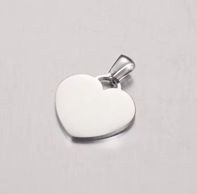 Stainless Steel Heart Shape Tag Pet ID Tag Dog Tags Silver 20x20mm